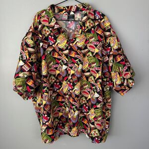 Toucan Dance by Fast Lane Short Sleeve Button Down Salsa Mexican Shirt Mens XXL